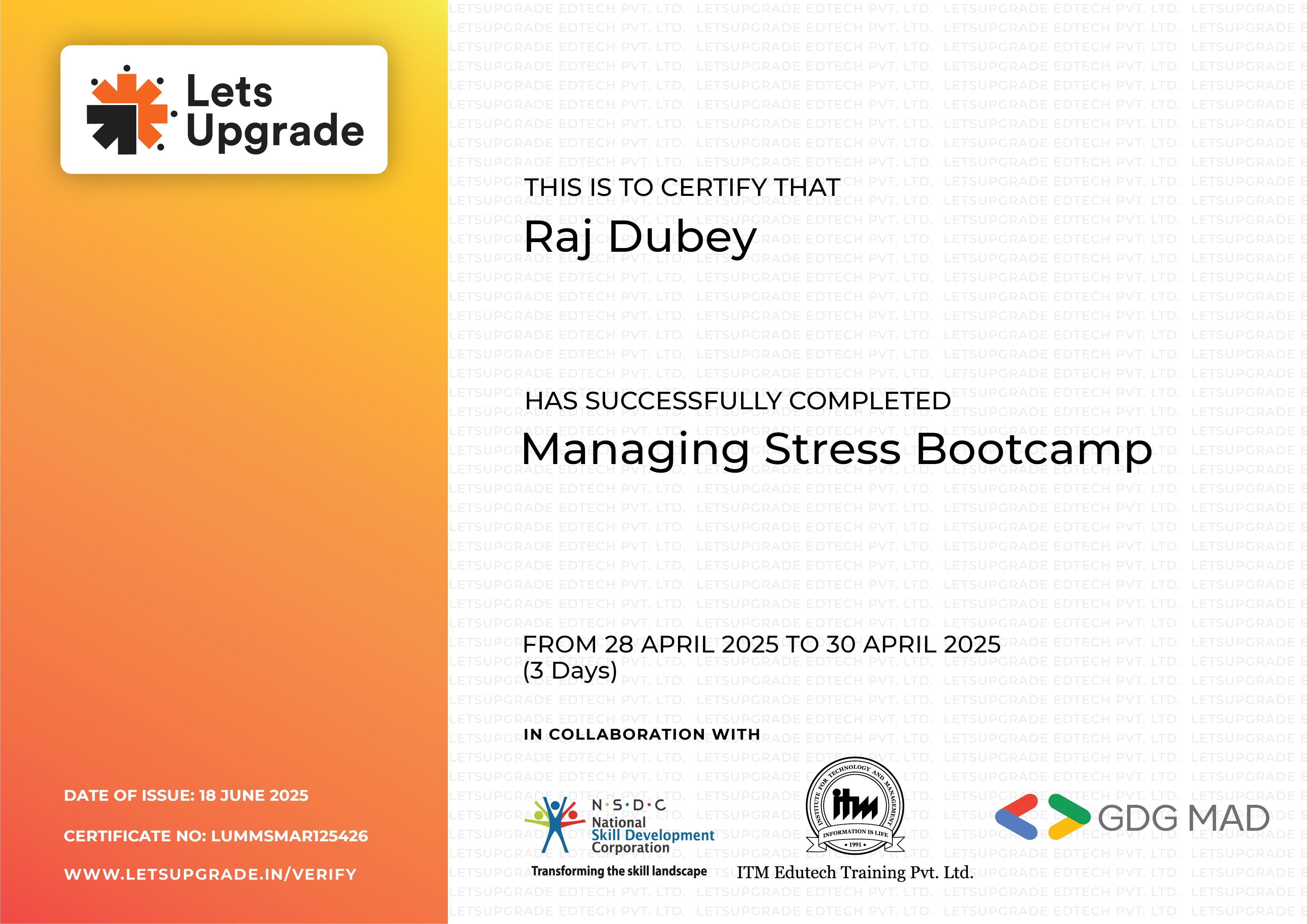 Managing Stress Bootcamp