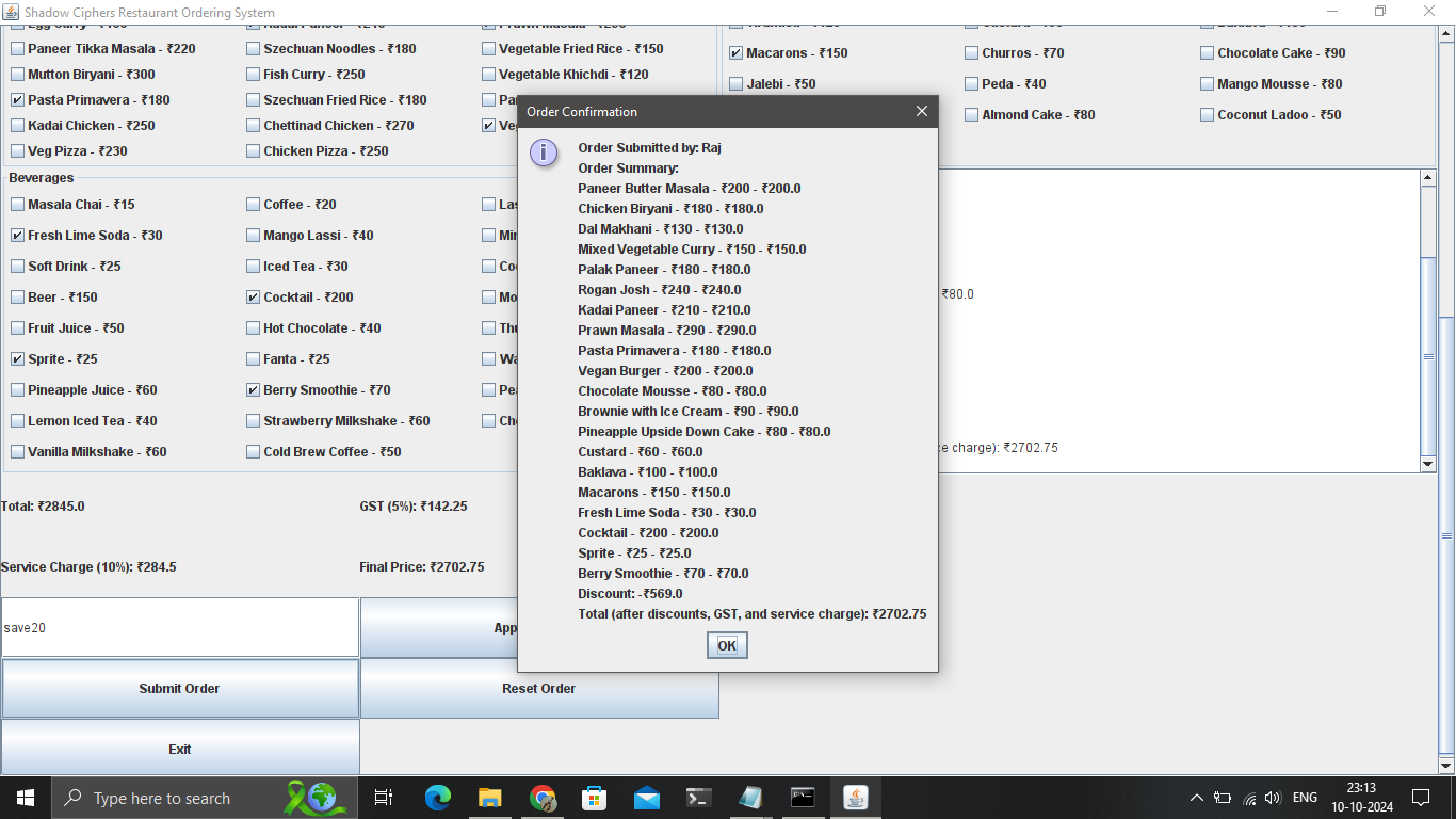 Raj Da Dhaba Ordering System